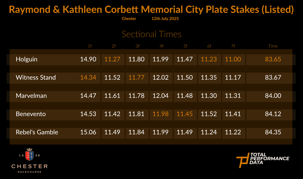 Sectional Times for the City Plate Stakes