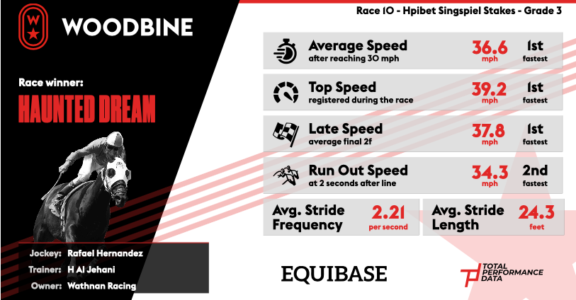 Data for Haunted Dream, winner of the HpiBet Singspiel Stakes at Woodbine