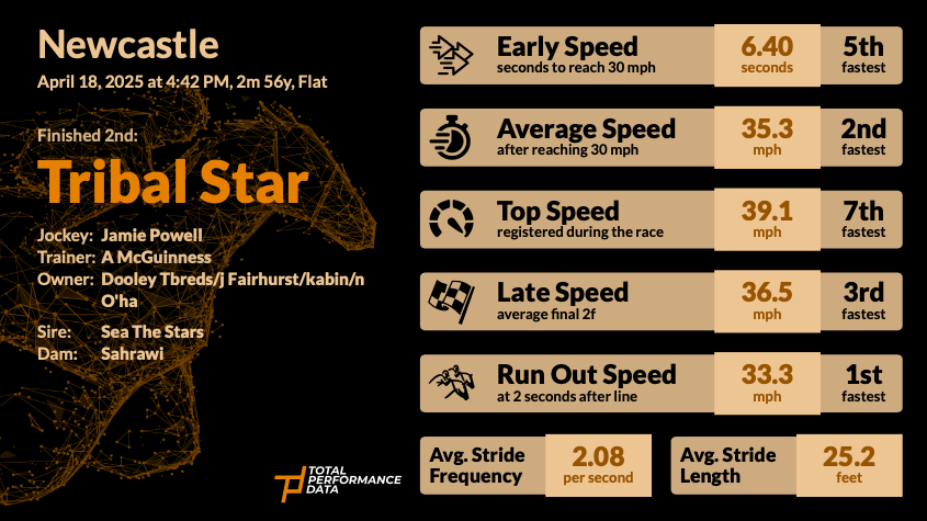 Data for Tribal Star, the runner-up in the AW Marathon race at AW Finals Day